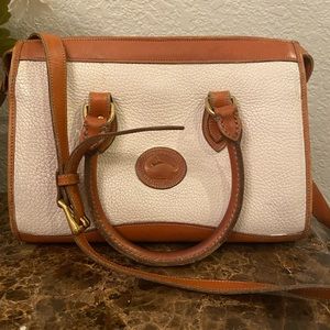 Vintage Dooney Bourke pebble satchel brown/white